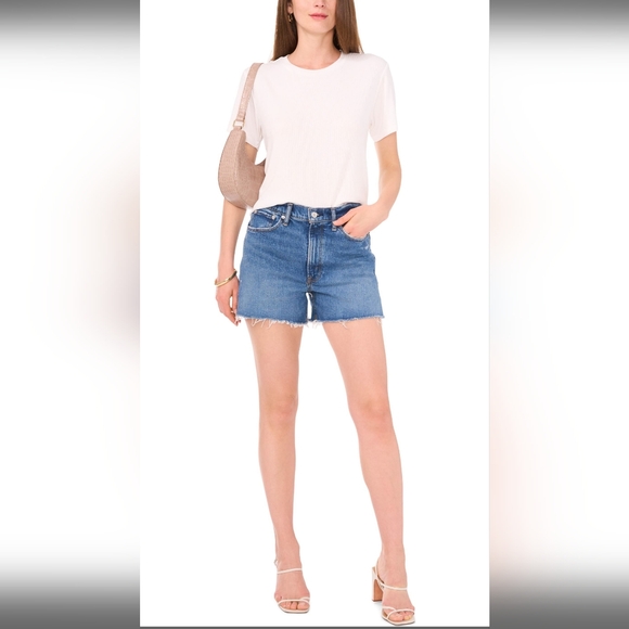 1.STATE Rib Jersey Boxy Crop T-Shirt, Large, NEW IVORY - Picture 7 of 7